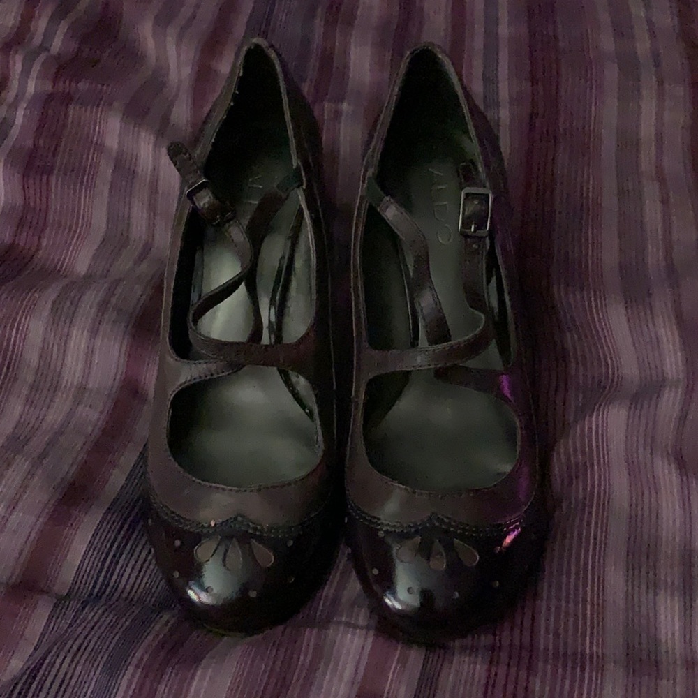 Aldo Purple vintage look chunky heel sz 38